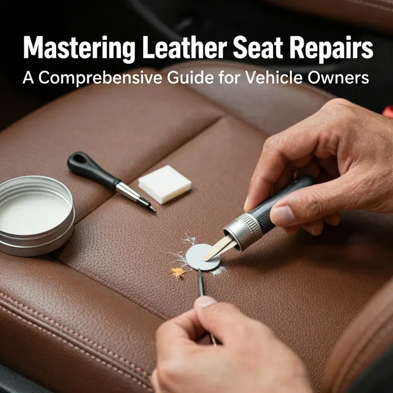 Addressing minor scratches on leather auto seats using a repair compound.