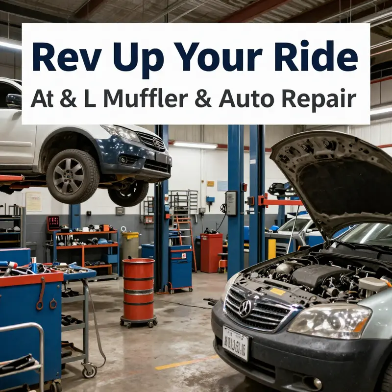 A skilled mechanic servicing a motorcycle exhaust at A & L Muffler & Auto Repair.