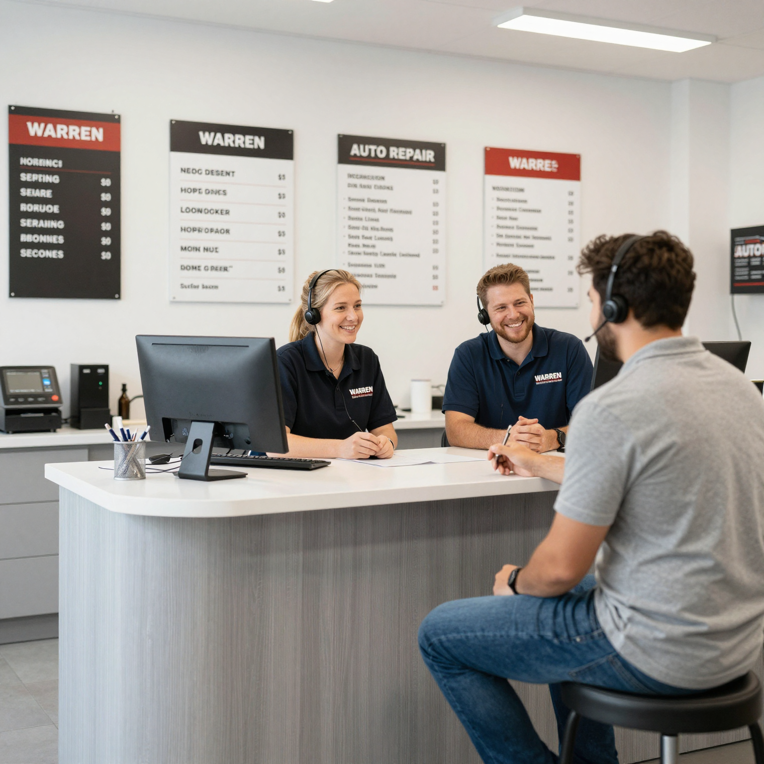 Customer Support Area at Warren Auto Repair