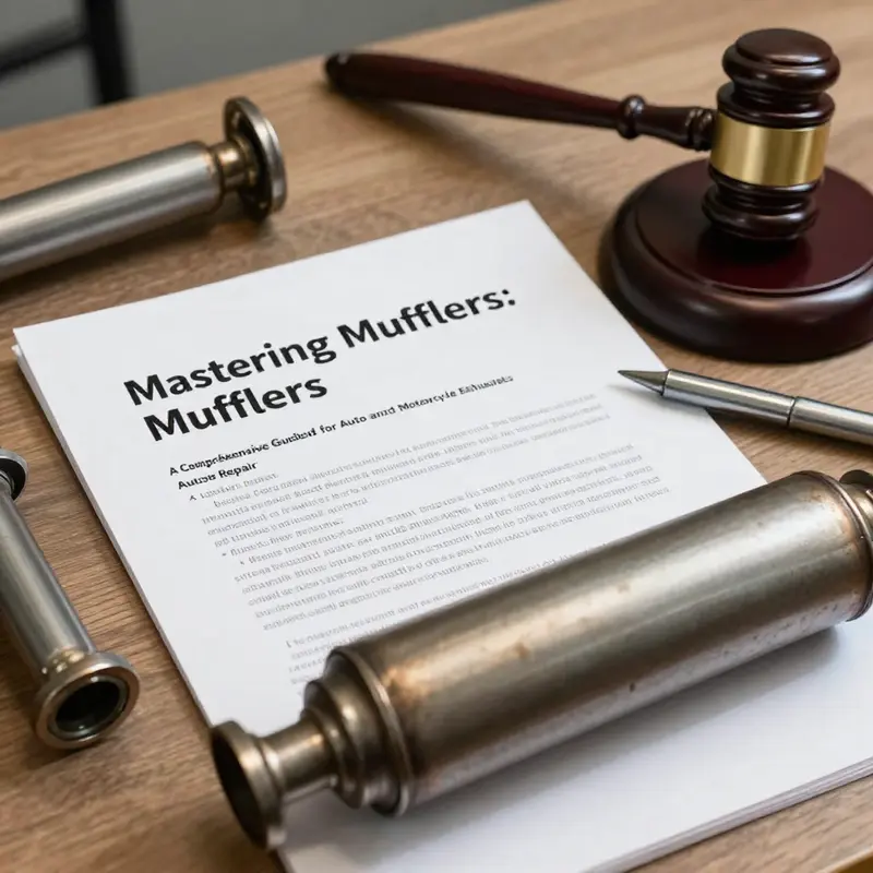 A mechanic inspects a motorcycle’s muffler, showcasing the crucial nature of proper service.