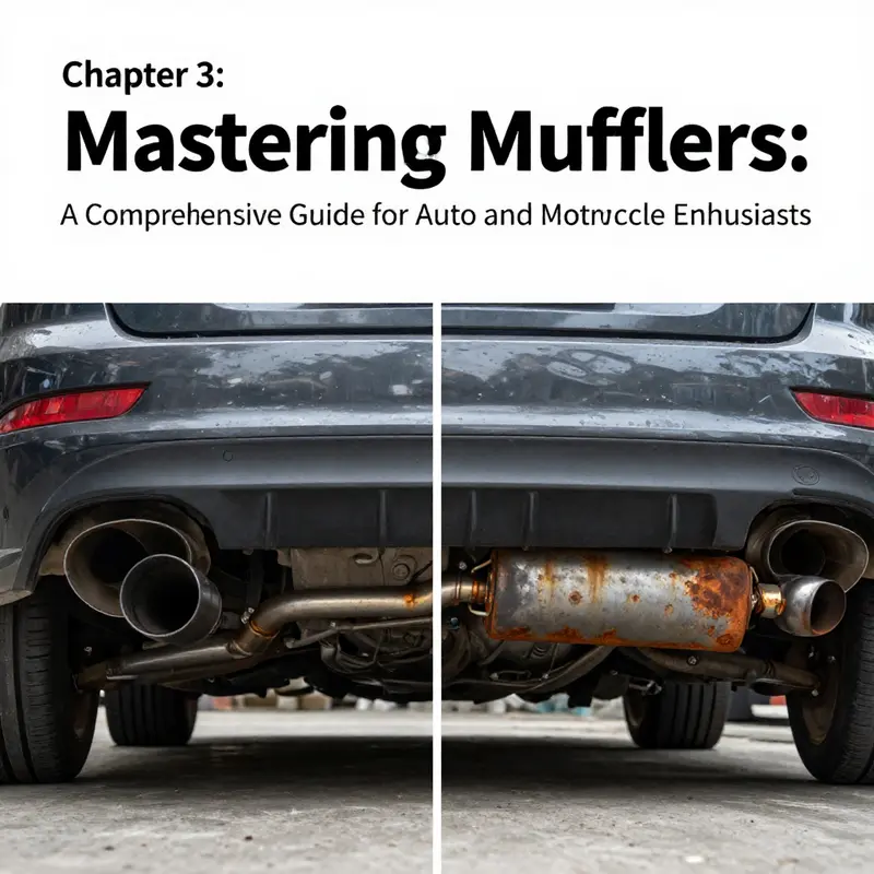A mechanic inspects a motorcycle’s muffler, showcasing the crucial nature of proper service.