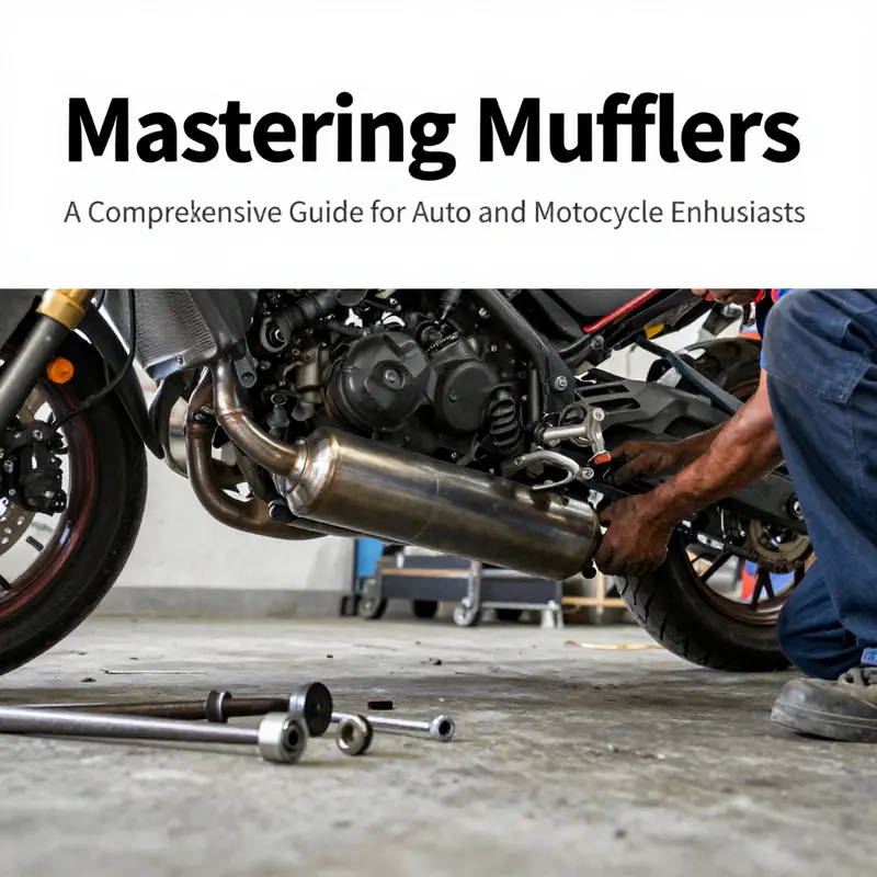 A mechanic inspects a motorcycle’s muffler, showcasing the crucial nature of proper service.