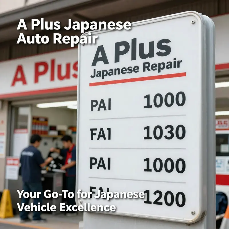 A Plus Japanese Auto Repair specializing in Japanese vehicles, with a busy workshop illustrating their commitment to quality service.