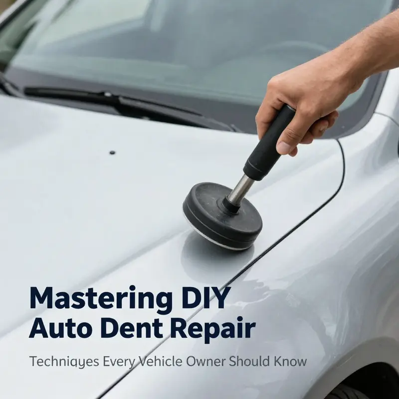 Utilizing a suction cup dent puller for effective car dent repair.