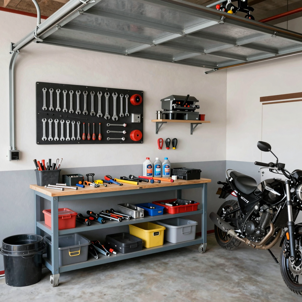 A well-equipped garage for DIY auto repair