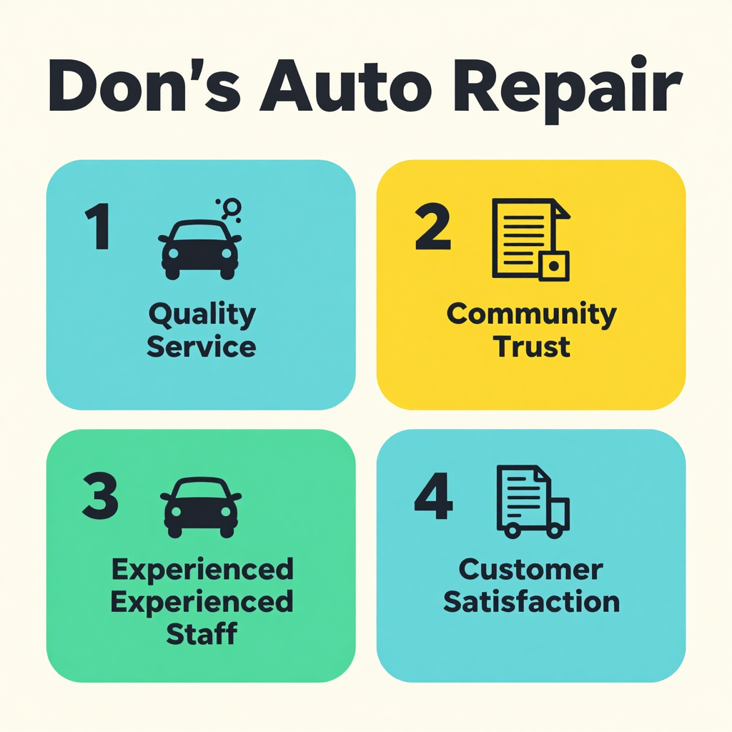 Infographic summarizing the benefits of using Don's Auto Repair